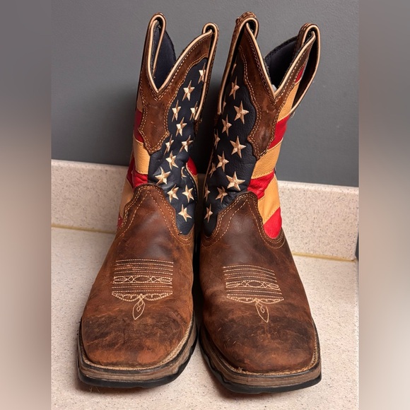 Durango USA Flag Boots Patriotic RD4414 Womens Cowgirl Leather Distressed Sz 9 M - Picture 2 of 7
